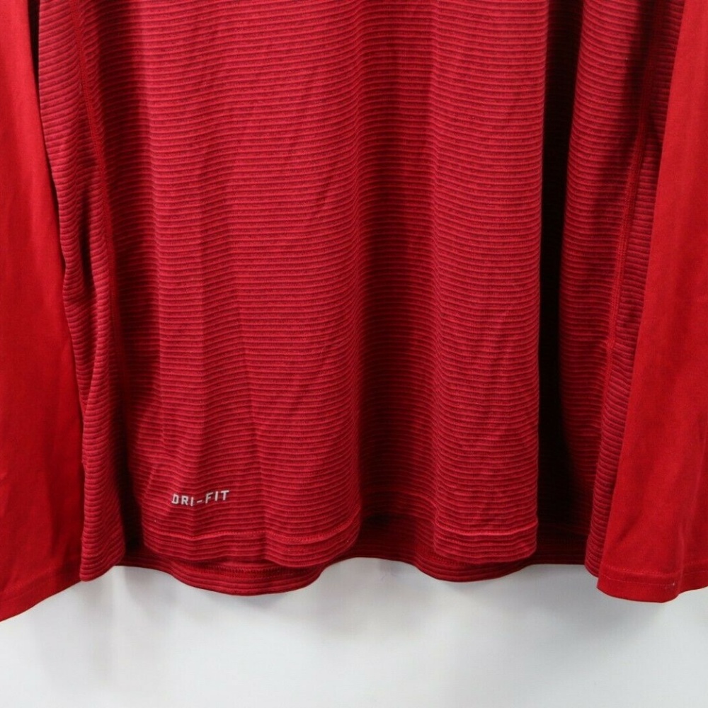 Nike Dri-Fit Touch Striped Lightweight Hoodie Red - Picture 3 of 7